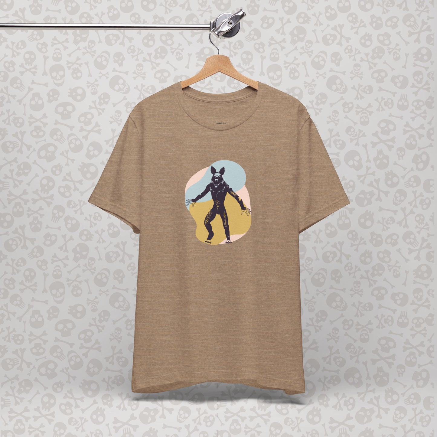 Camiseta abstracta con gráfico de hombre lobo, unisex, de Halloween, de terror, de luna llena, de Teen Wolf, de Cryptids
