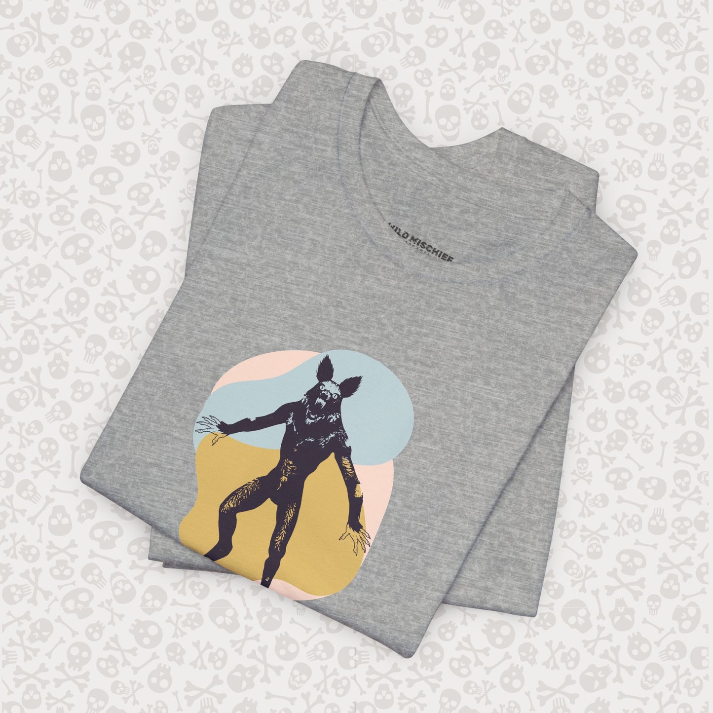 Camiseta abstracta con gráfico de hombre lobo, unisex, de Halloween, de terror, de luna llena, de Teen Wolf, de Cryptids