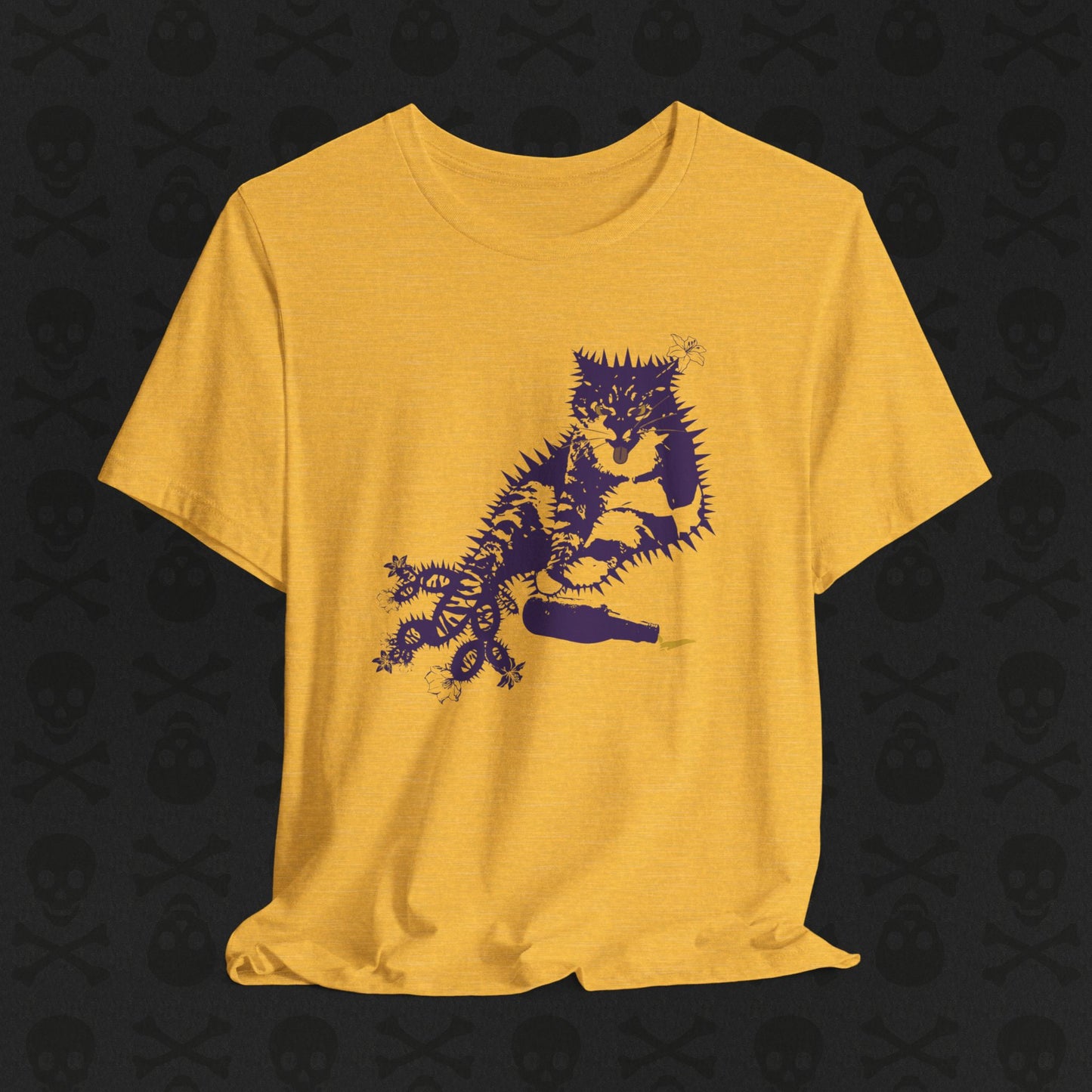 Cactus Cat Cryptid T-Shirt, Desert Mythical Creature Tee, Unisex Graphic Shirt, Succulent Kitty Apparel, Southwest Animal Top, Drunk Cat