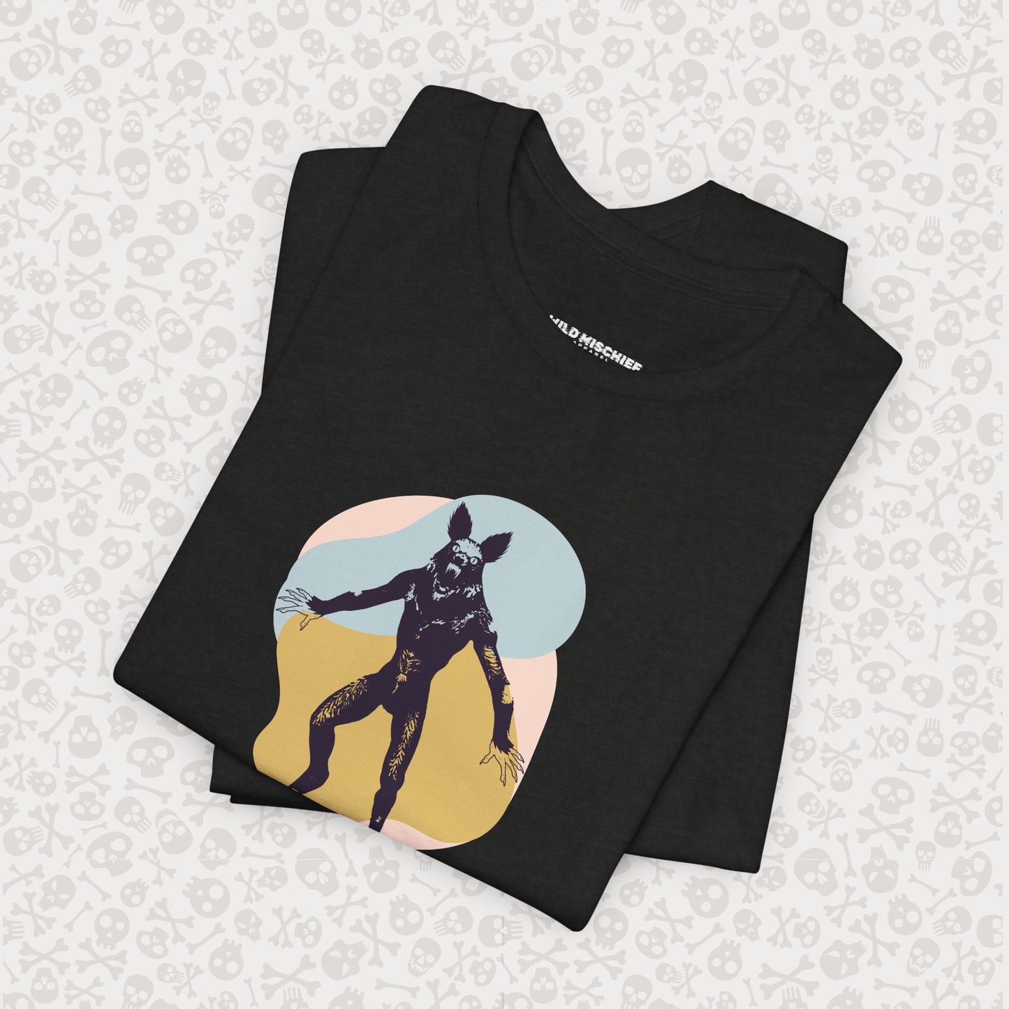 Camiseta abstracta con gráfico de hombre lobo, unisex, de Halloween, de terror, de luna llena, de Teen Wolf, de Cryptids