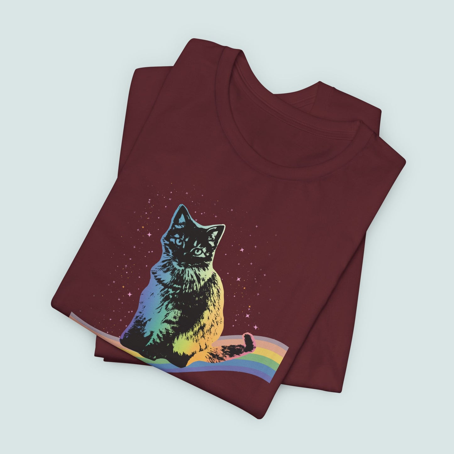 Rainbow Cat Unisex Tee, LGBTQ Pride Shirt, Colorful Kitty T-Shirt, Gay Pride Apparel, Cat Lover Gift