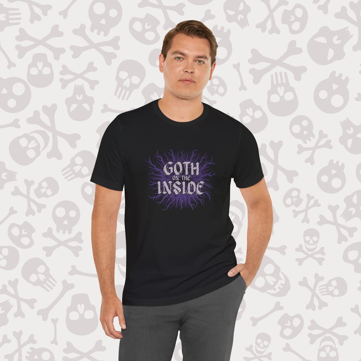 Goth on the Inside Unisex Tee, Goth Emo Punk Graphic Shirt, Dark Alternative Clothing, Punk Rock T-Shirt, Gothic Fashion Top