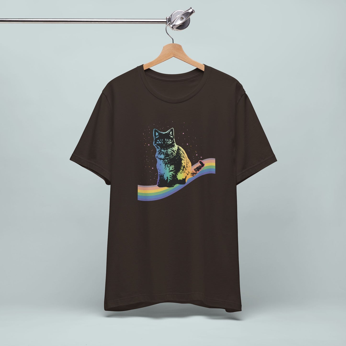 Rainbow Cat Unisex Tee, LGBTQ Pride Shirt, Colorful Kitty T-Shirt, Gay Pride Apparel, Cat Lover Gift