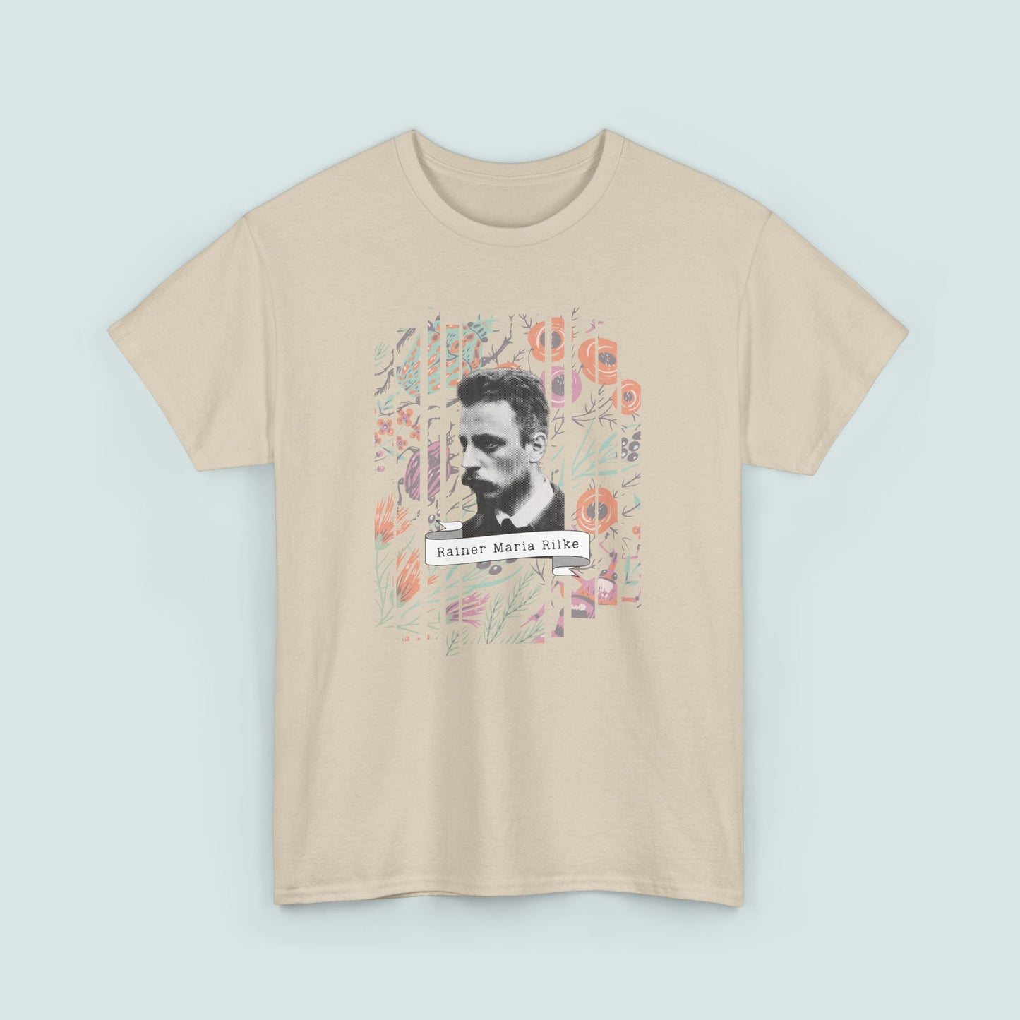 Camiseta de poesía de Rainer Maria Rilke, camiseta literaria, regalo de poesía, camiseta de poeta, regalo de escritor, floral