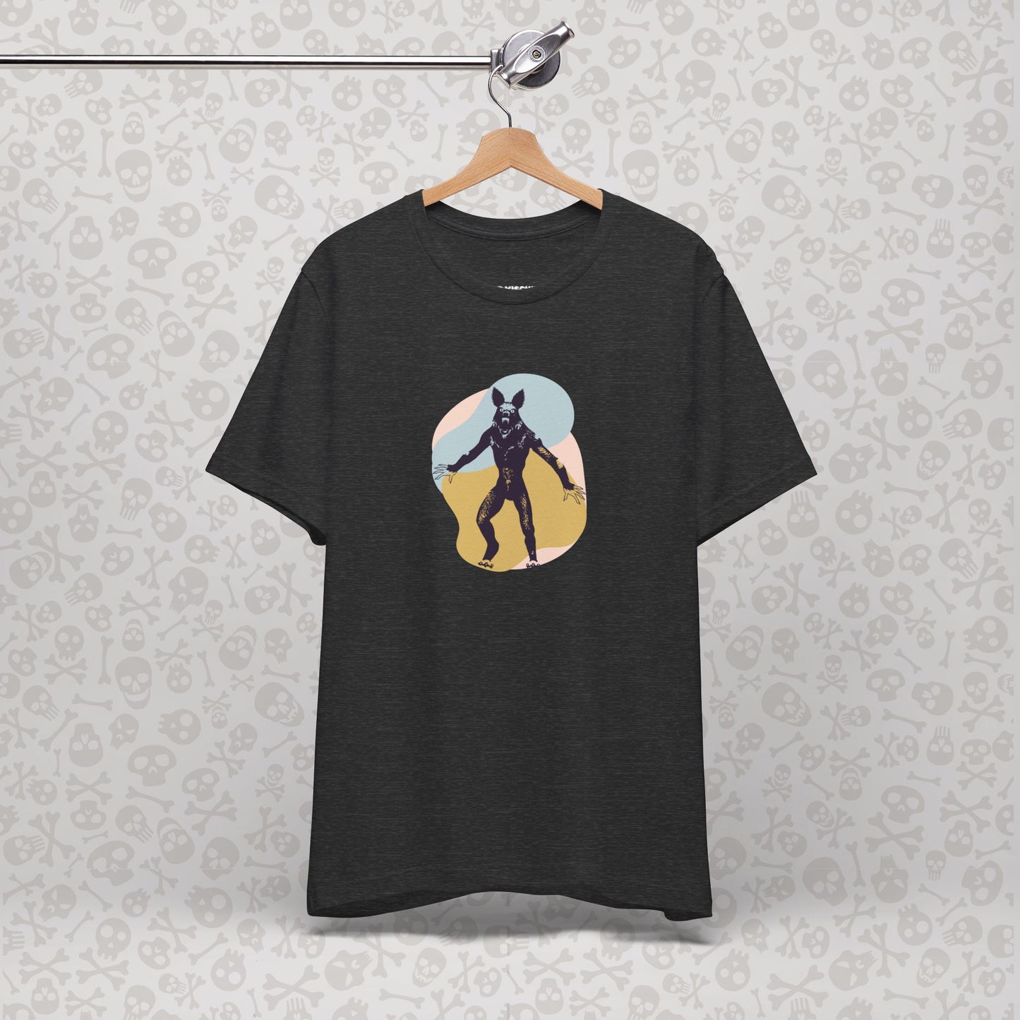 Camiseta abstracta con gráfico de hombre lobo, unisex, de Halloween, de terror, de luna llena, de Teen Wolf, de Cryptids