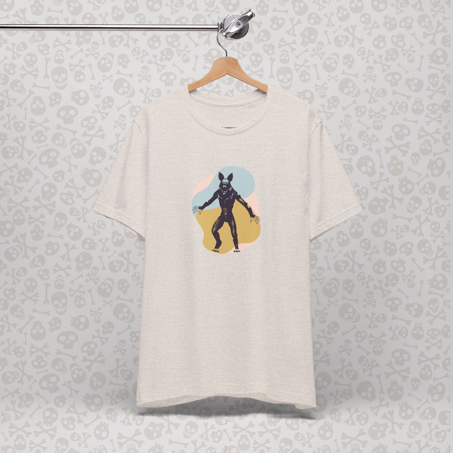 Camiseta abstracta con gráfico de hombre lobo, unisex, de Halloween, de terror, de luna llena, de Teen Wolf, de Cryptids