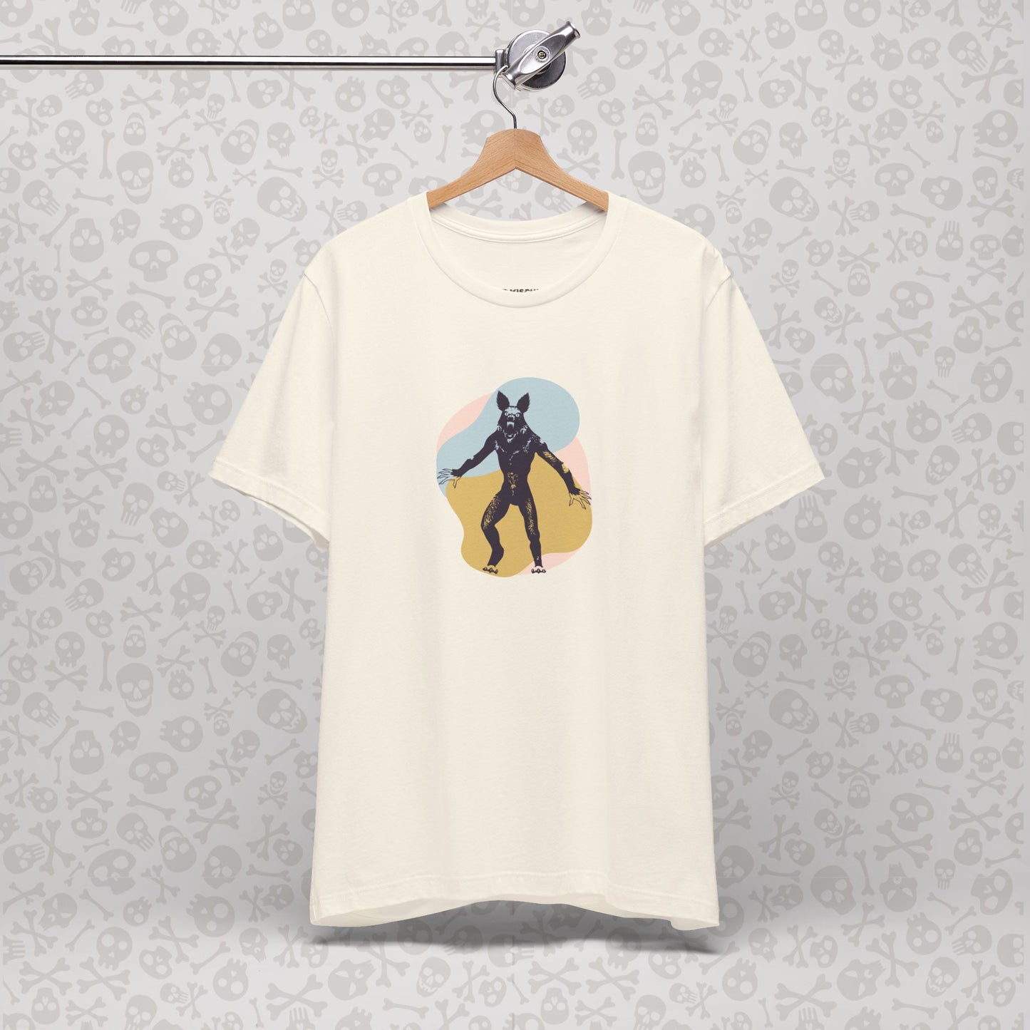 Camiseta abstracta con gráfico de hombre lobo, unisex, de Halloween, de terror, de luna llena, de Teen Wolf, de Cryptids