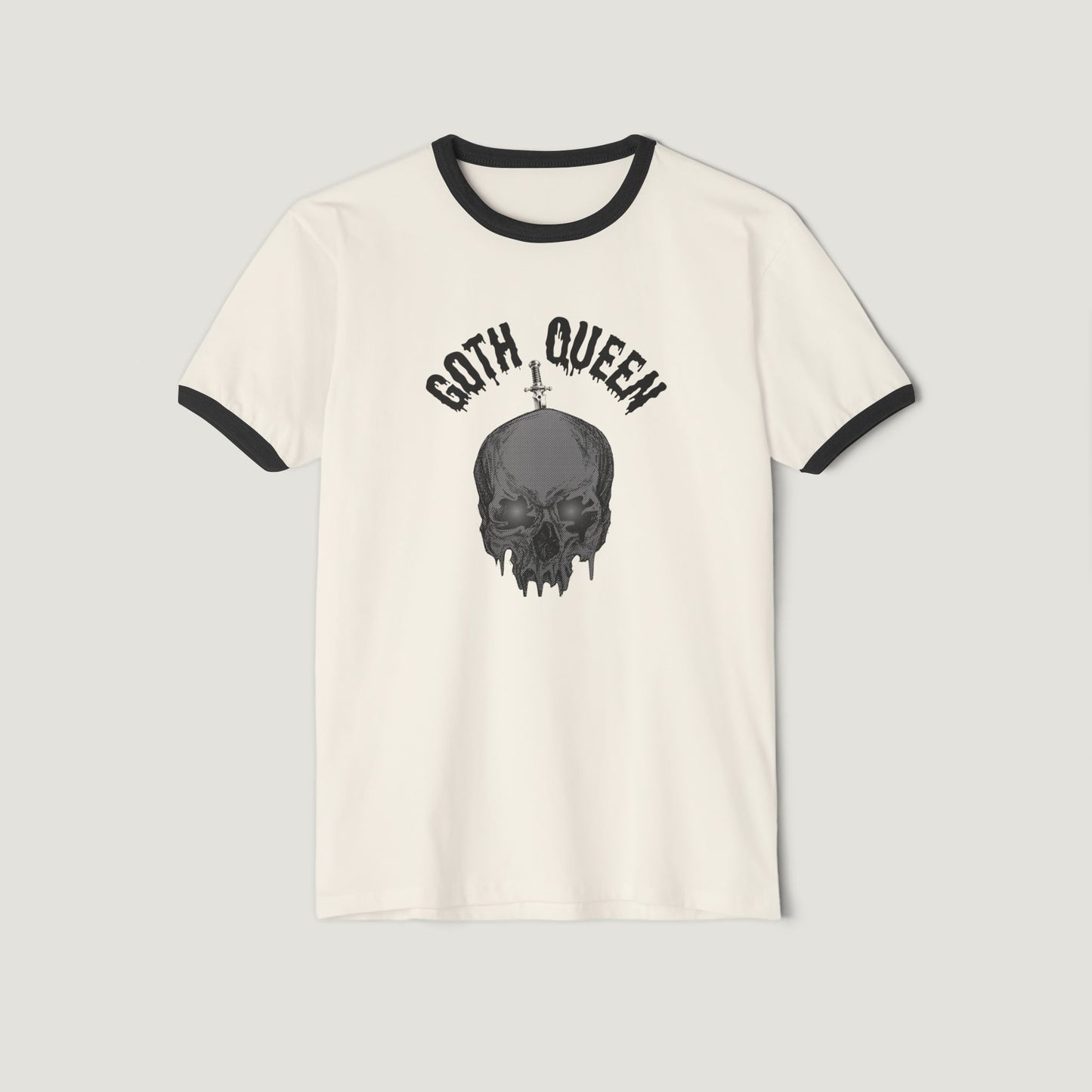 Camiseta con calavera de reina gótica, camiseta gráfica de Halloween para mujer, camiseta unisex de algodón, top de moda alternativa, camiseta de inspiración vintage