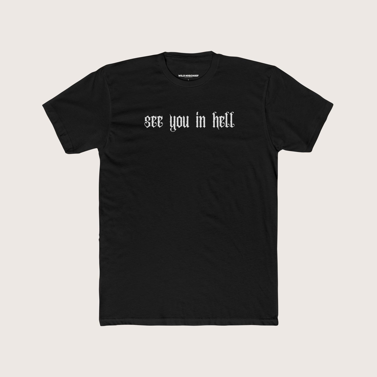 Camiseta "Nos vemos en el infierno", unisex, gráfica, alternativa, gótica, punk, ropa vanguardista