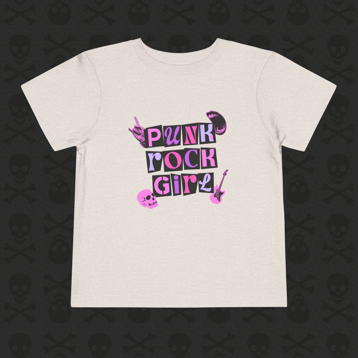 Punk Rock Girl Toddler Tee | Cute Kids Graphic T-Shirt | Trendy Toddler Gift, Birthday Outfit, Rocker Style