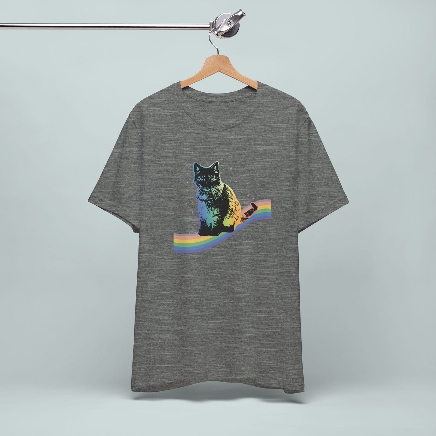 Rainbow Cat Unisex Tee, LGBTQ Pride Shirt, Colorful Kitty T-Shirt, Gay Pride Apparel, Cat Lover Gift
