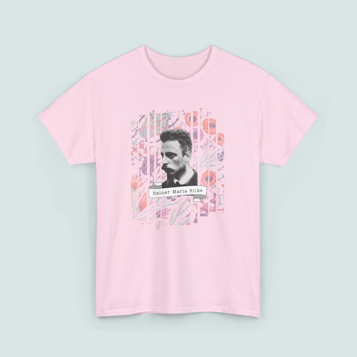 Camiseta de poesía de Rainer Maria Rilke, camiseta literaria, regalo de poesía, camiseta de poeta, regalo de escritor, floral