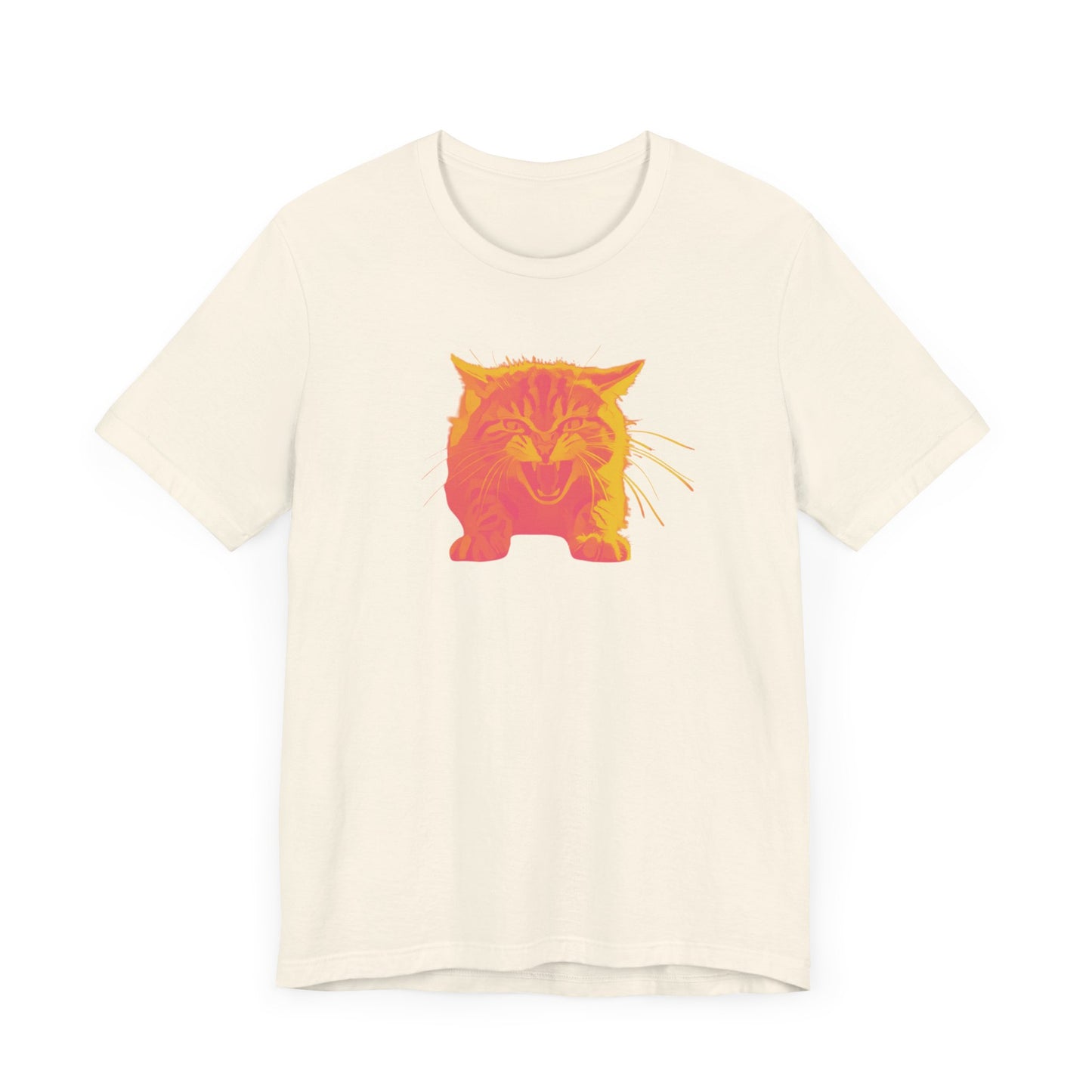 Angry Cat T-Shirt, Vibrant Color Combinations - Unisex Tee, Funny Graphic Shirt, Cat Lover Gift, Cool Tee