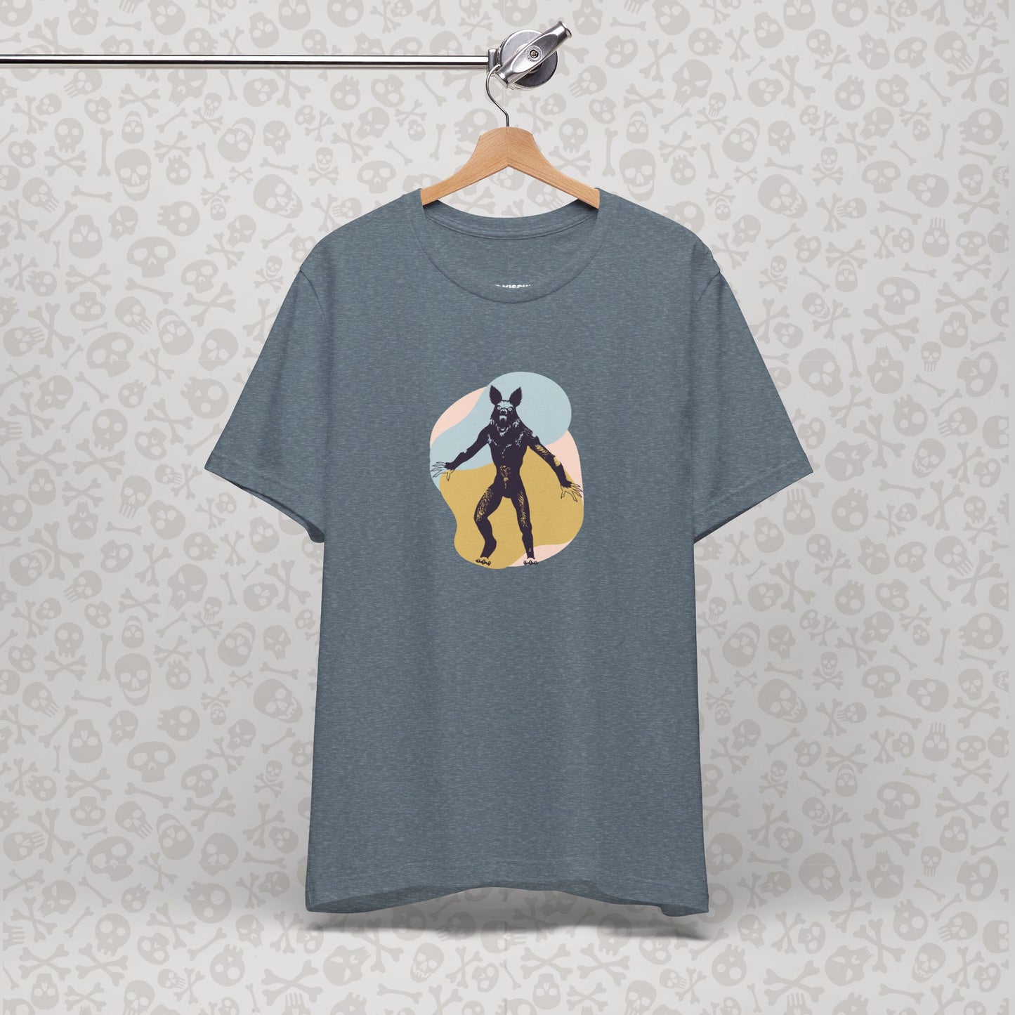 Camiseta abstracta con gráfico de hombre lobo, unisex, de Halloween, de terror, de luna llena, de Teen Wolf, de Cryptids