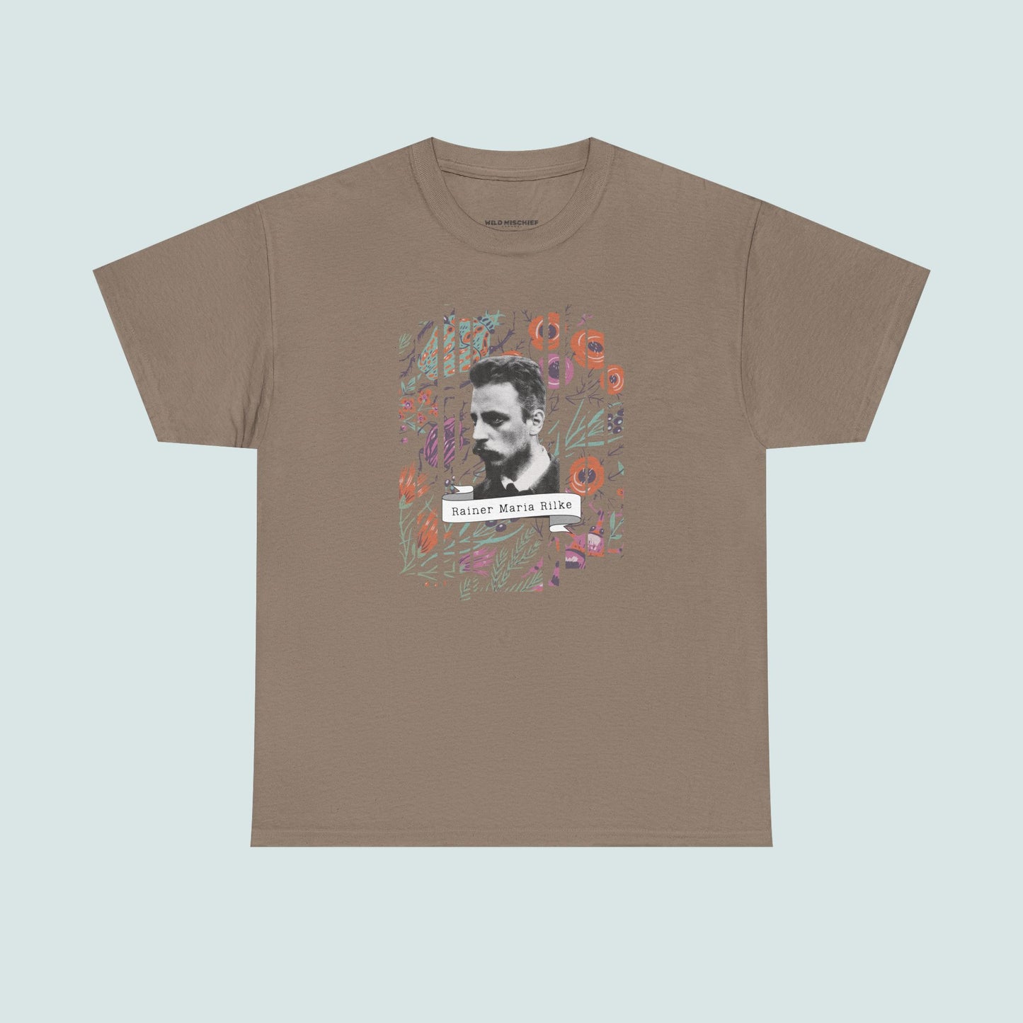 Camiseta de poesía de Rainer Maria Rilke, camiseta literaria, regalo de poesía, camiseta de poeta, regalo de escritor, floral