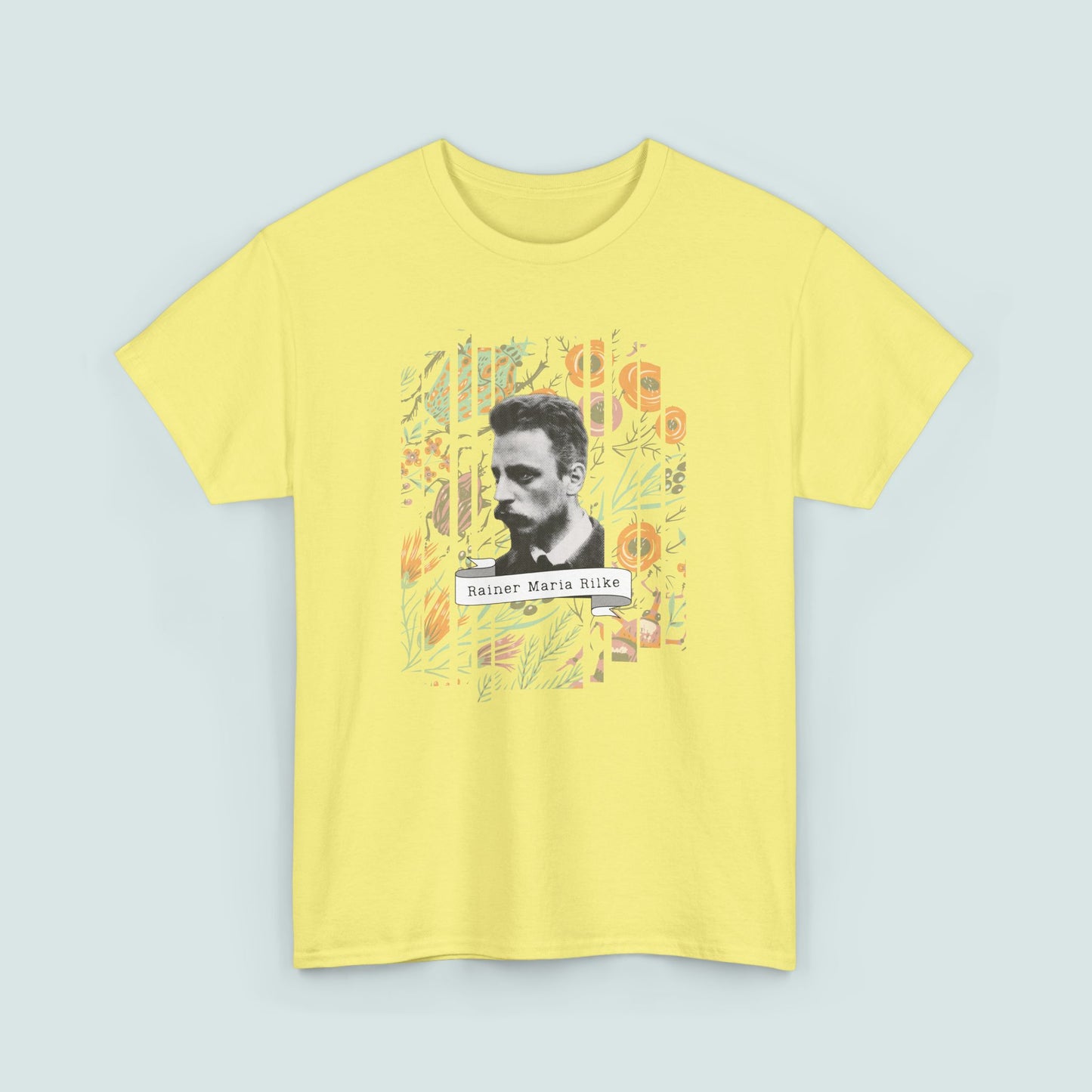 Camiseta de poesía de Rainer Maria Rilke, camiseta literaria, regalo de poesía, camiseta de poeta, regalo de escritor, floral