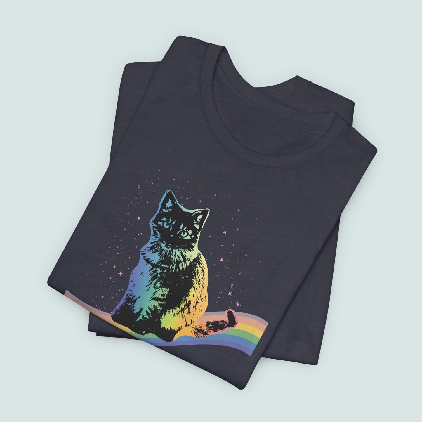 Rainbow Cat Unisex Tee, LGBTQ Pride Shirt, Colorful Kitty T-Shirt, Gay Pride Apparel, Cat Lover Gift
