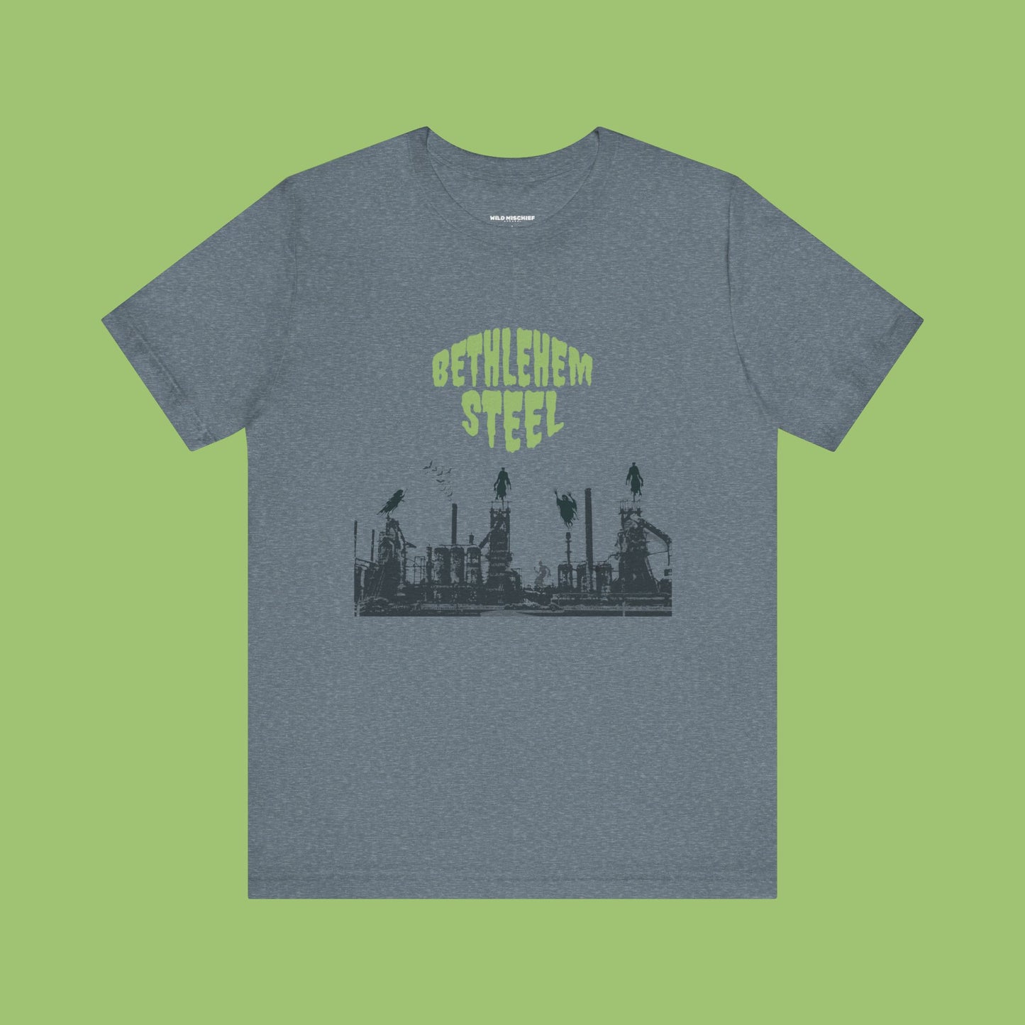 Spooky Bethlehem Steel T-Shirt, Bethlehem Goth, Vintage Style Tee, Retro Graphic Top, Unisex Jersey Short Sleeve Tee, Bethlehem PA