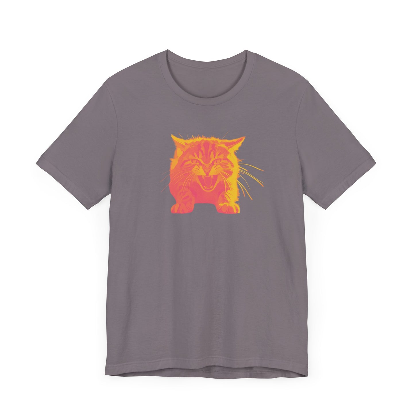 Angry Cat T-Shirt, Vibrant Color Combinations - Unisex Tee, Funny Graphic Shirt, Cat Lover Gift, Cool Tee