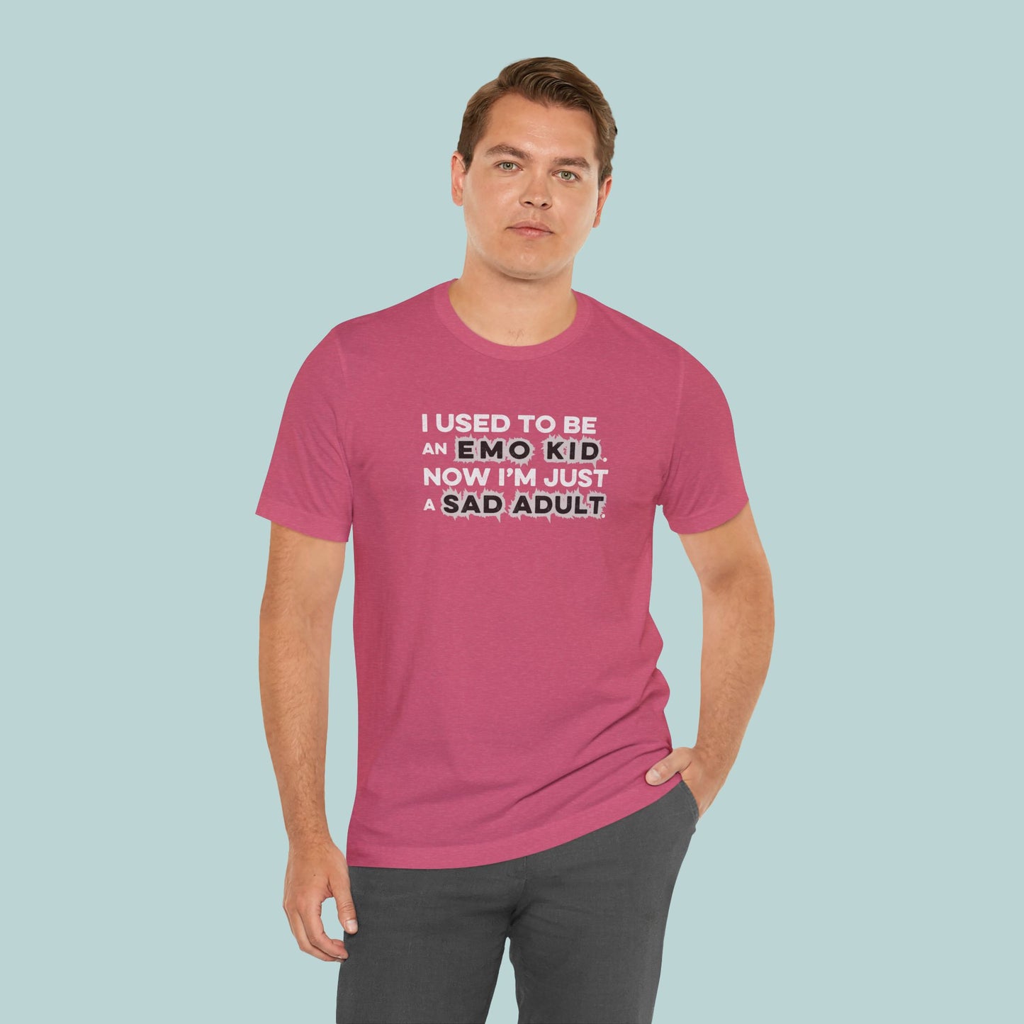 Former Emo Kid T-Shirt, Unisex Short Sleeve Tee, Gift for Sad Adults, Emo Fashion Tee, Casual Everyday Wear, Funny T-Shirt