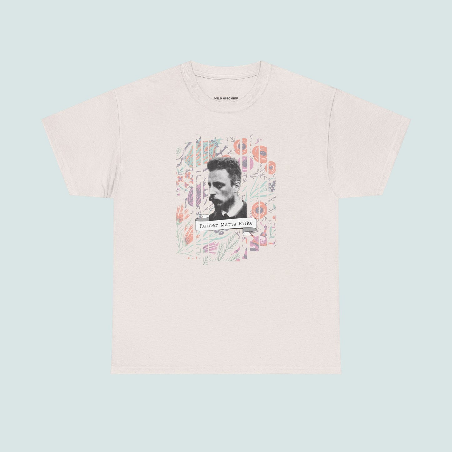 Camiseta de poesía de Rainer Maria Rilke, camiseta literaria, regalo de poesía, camiseta de poeta, regalo de escritor, floral
