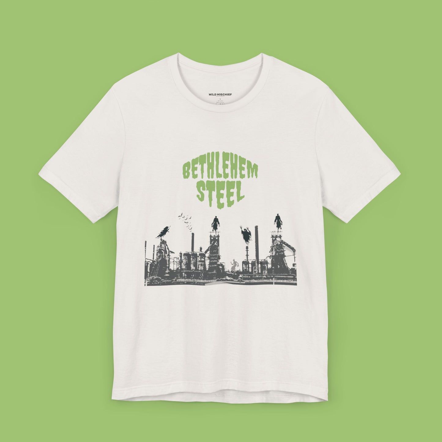 Spooky Bethlehem Steel T-Shirt, Bethlehem Goth, Vintage Style Tee, Retro Graphic Top, Unisex Jersey Short Sleeve Tee, Bethlehem PA