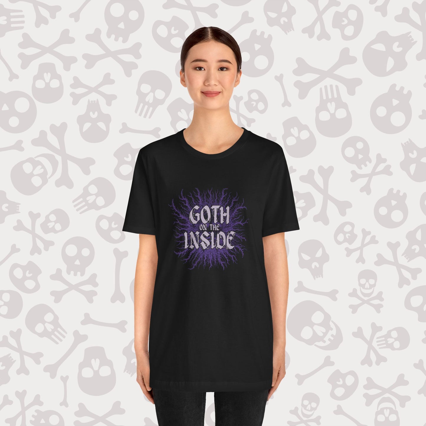 Goth on the Inside Unisex Tee, Goth Emo Punk Graphic Shirt, Dark Alternative Clothing, Punk Rock T-Shirt, Gothic Fashion Top