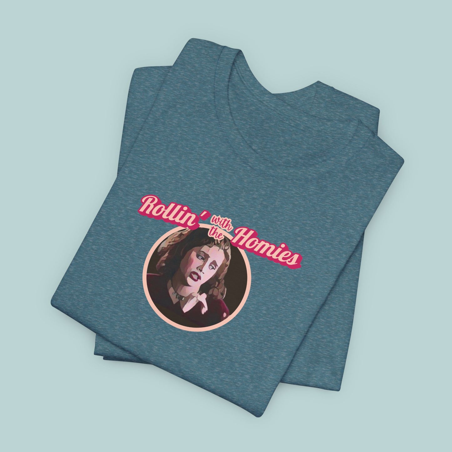Camiseta de la película Clueless Rollin' With the Homies de los 90, top de moda retro, camiseta con gráficos hipster, camiseta vintage de cultura pop, camisetas clásicas de culto