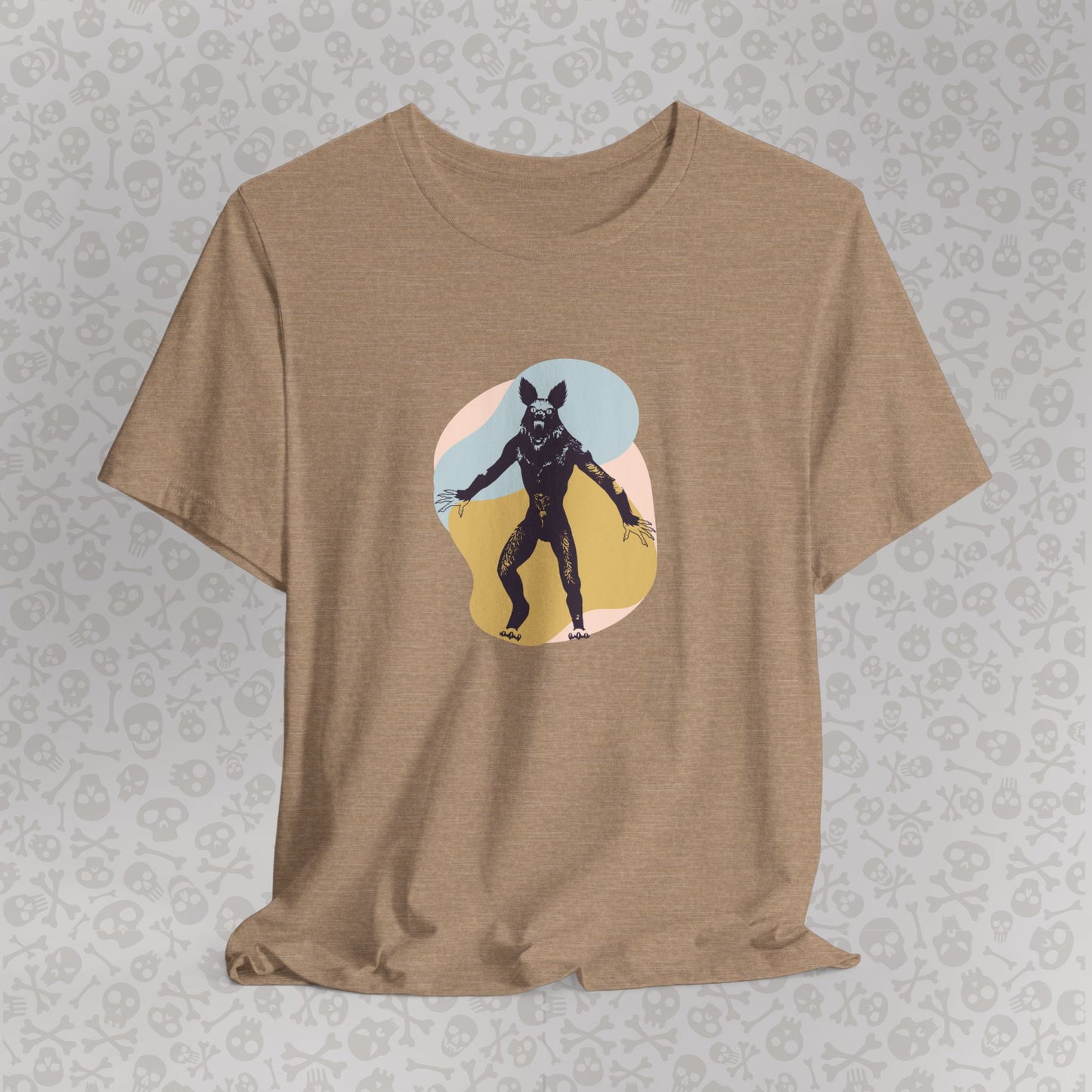 Camiseta abstracta con gráfico de hombre lobo, unisex, de Halloween, de terror, de luna llena, de Teen Wolf, de Cryptids