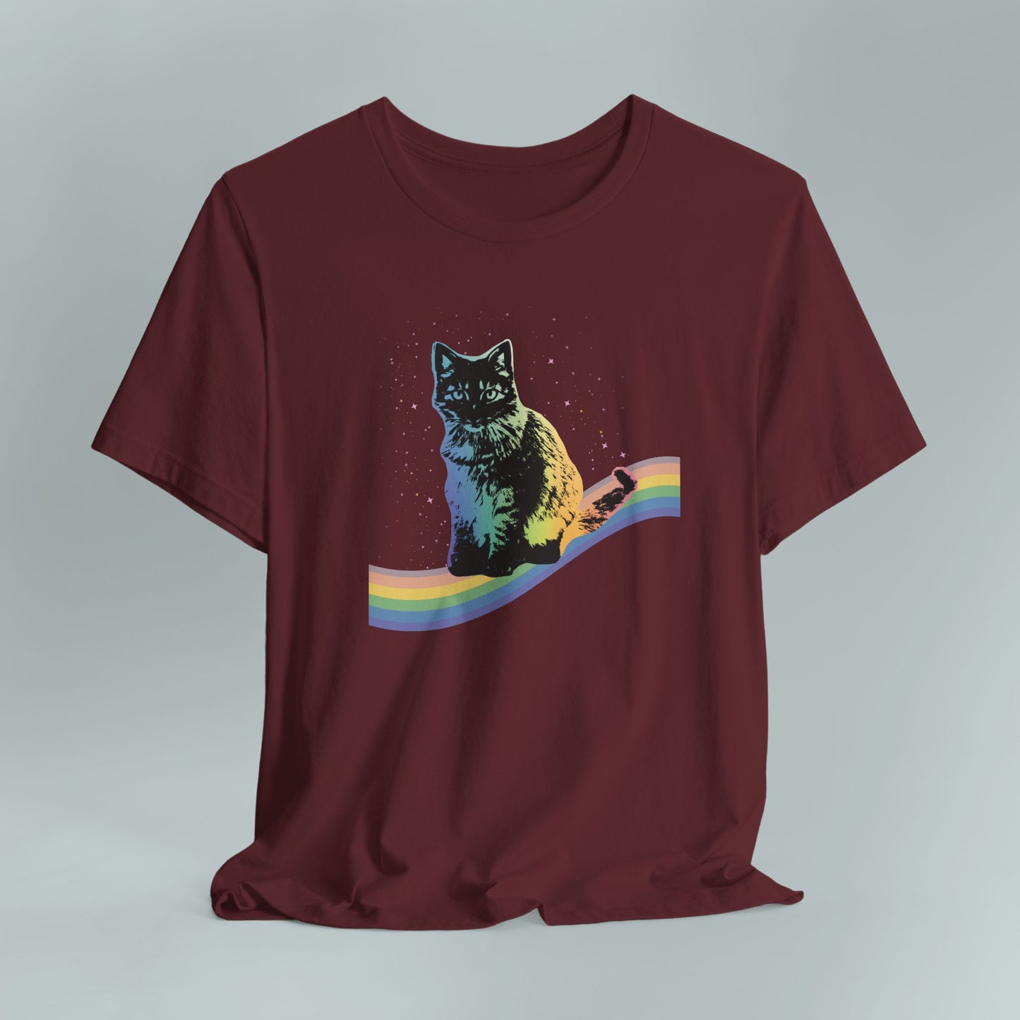 Rainbow Cat Unisex Tee, LGBTQ Pride Shirt, Colorful Kitty T-Shirt, Gay Pride Apparel, Cat Lover Gift