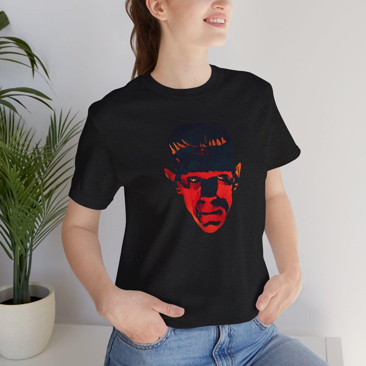 Vintage Frankenstein Tee, Halloween Shirt, Unisex Graphic T-Shirt, Horror Movie Top, Retro Costume Apparel, Spooky Gift