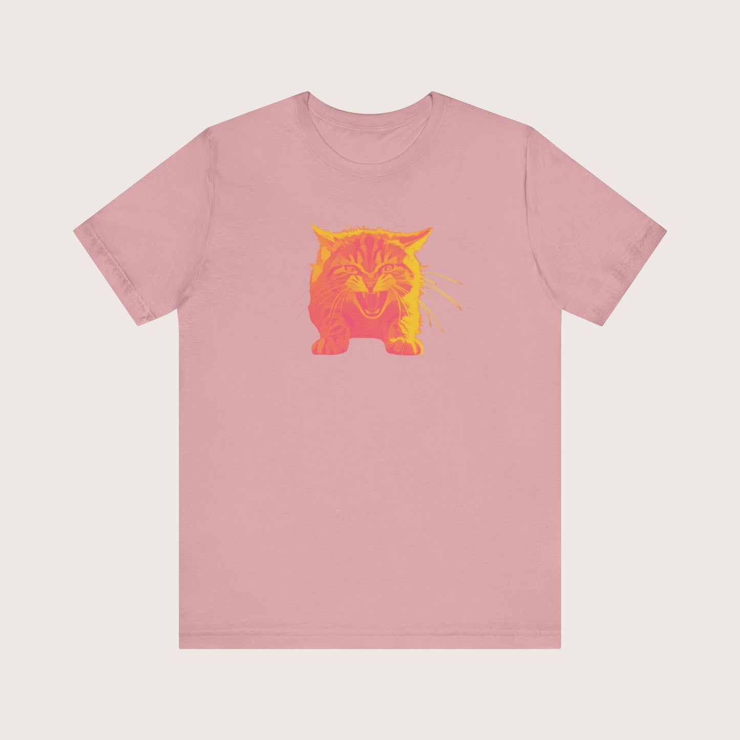 Angry Cat T-Shirt, Vibrant Color Combinations - Unisex Tee, Funny Graphic Shirt, Cat Lover Gift, Cool Tee