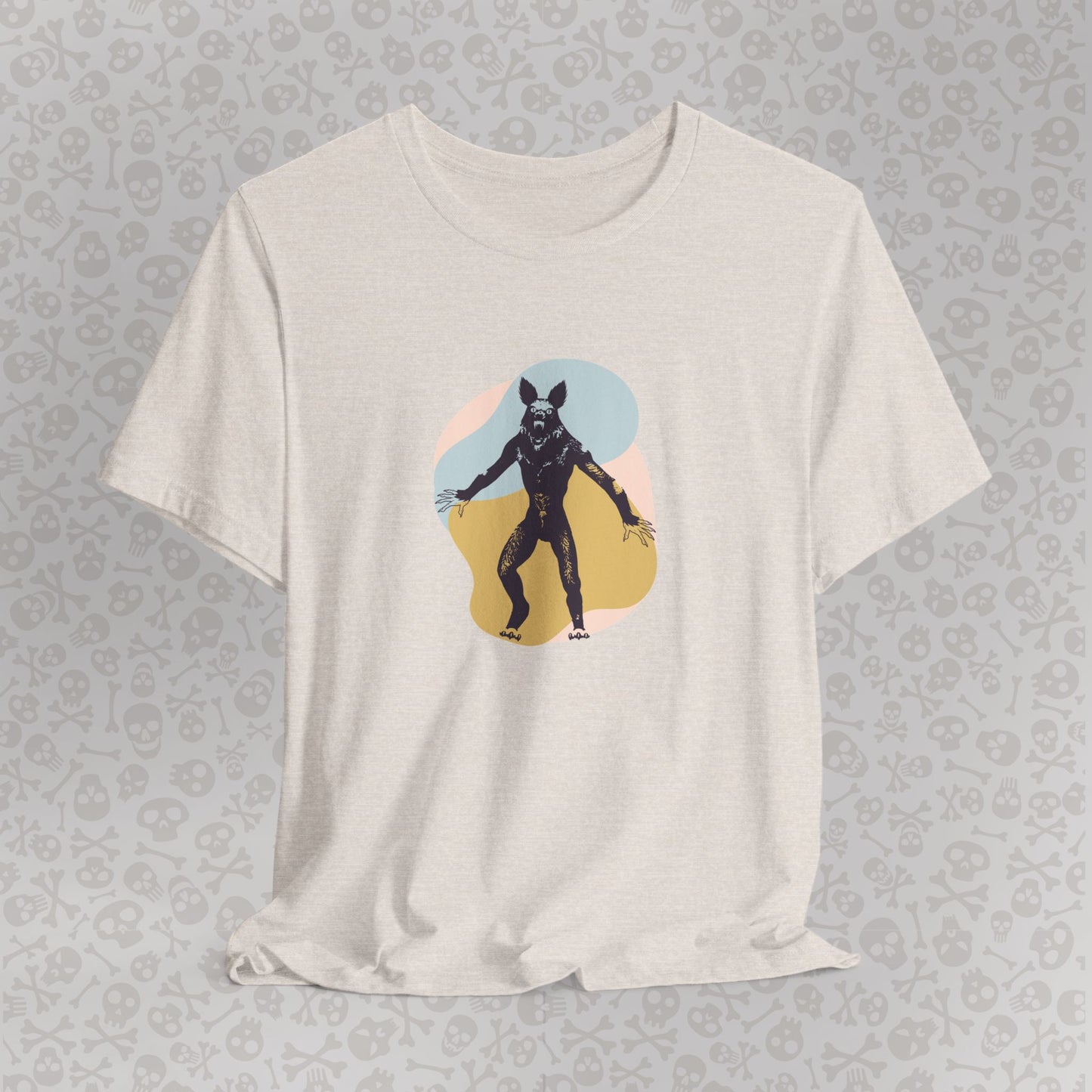Camiseta abstracta con gráfico de hombre lobo, unisex, de Halloween, de terror, de luna llena, de Teen Wolf, de Cryptids