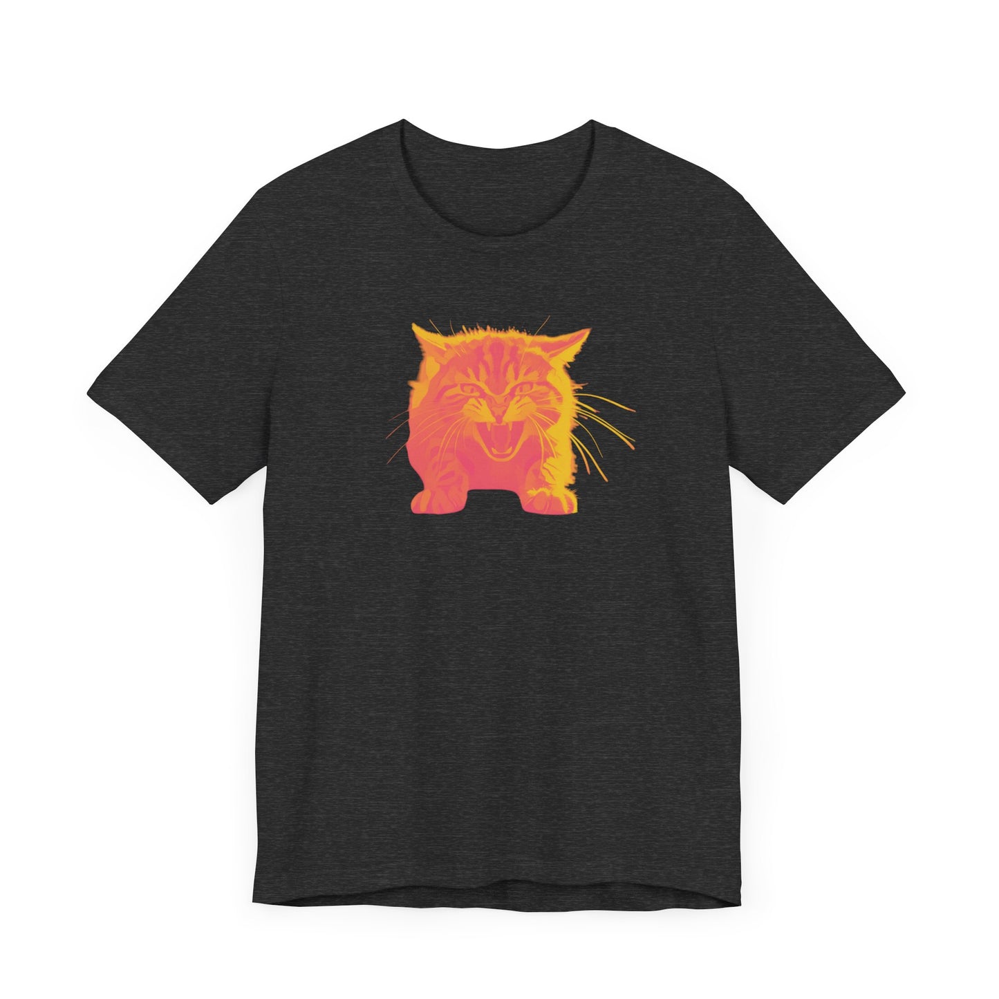 Angry Cat T-Shirt, Vibrant Color Combinations - Unisex Tee, Funny Graphic Shirt, Cat Lover Gift, Cool Tee