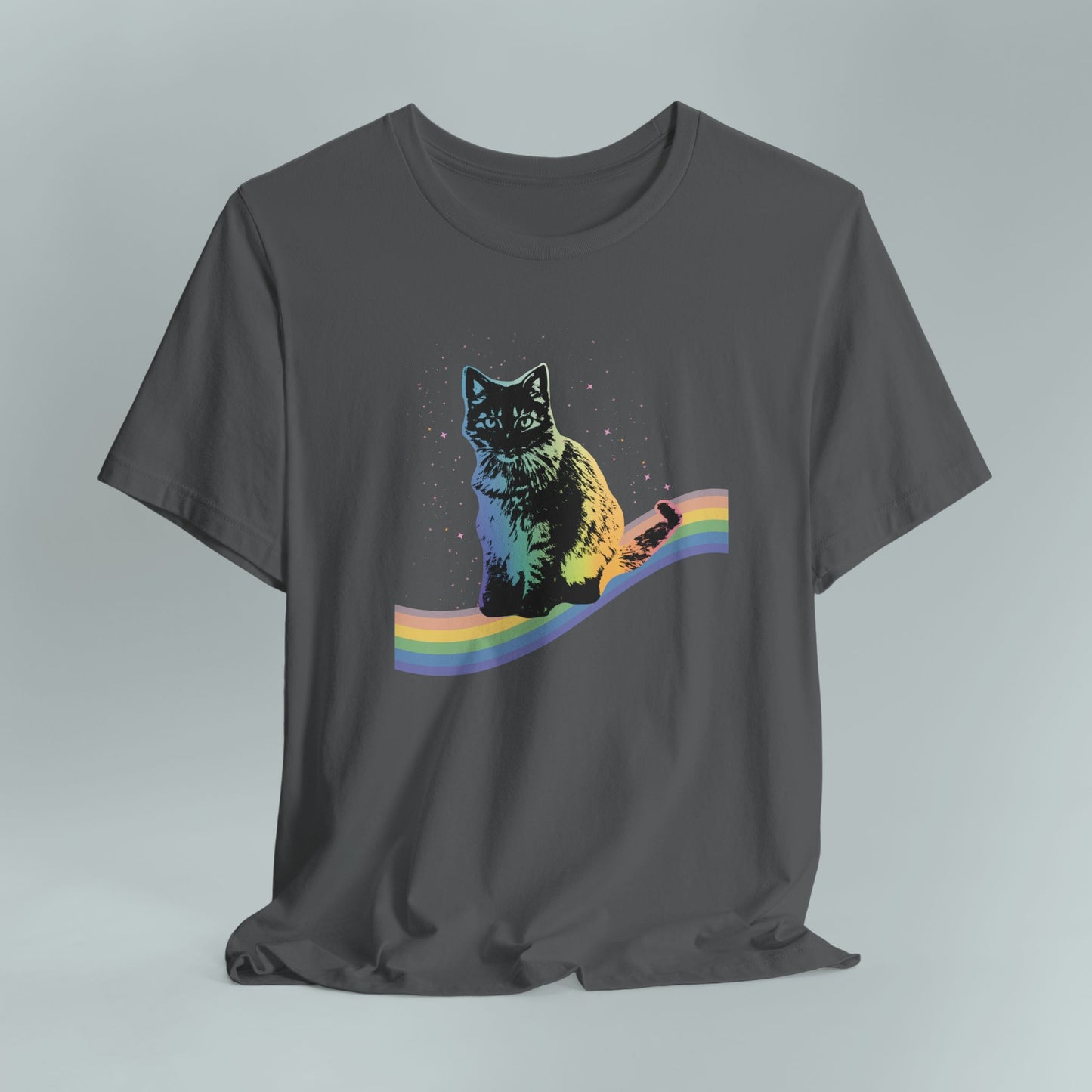 Rainbow Cat Unisex Tee, LGBTQ Pride Shirt, Colorful Kitty T-Shirt, Gay Pride Apparel, Cat Lover Gift