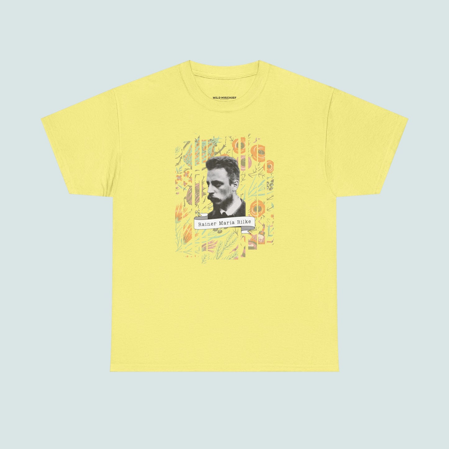Camiseta de poesía de Rainer Maria Rilke, camiseta literaria, regalo de poesía, camiseta de poeta, regalo de escritor, floral