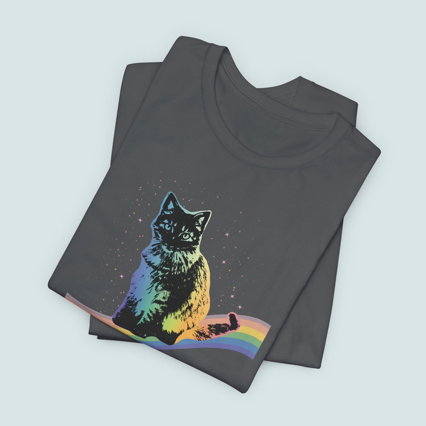 Rainbow Cat Unisex Tee, LGBTQ Pride Shirt, Colorful Kitty T-Shirt, Gay Pride Apparel, Cat Lover Gift