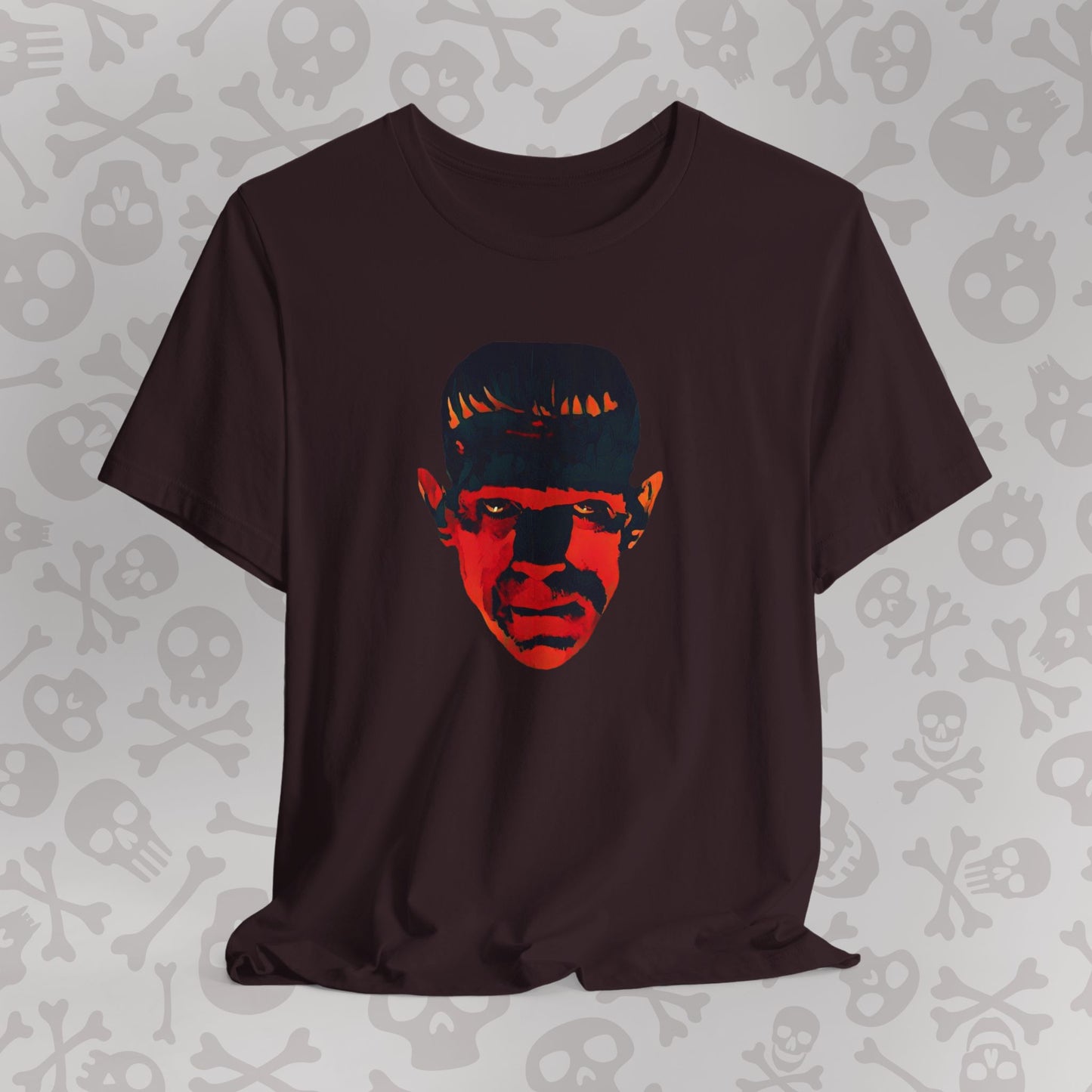 Vintage Frankenstein Tee, Halloween Shirt, Unisex Graphic T-Shirt, Horror Movie Top, Retro Costume Apparel, Spooky Gift