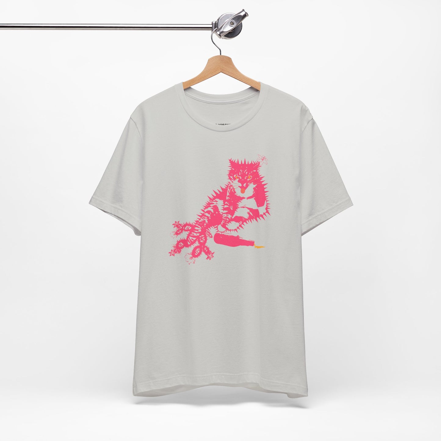 Cactus Cat Cryptid T-Shirt, Desert Mythical Creature Tee, Unisex Graphic Shirt, Succulent Kitty Apparel, Southwest Animal Top, Drunk Cat