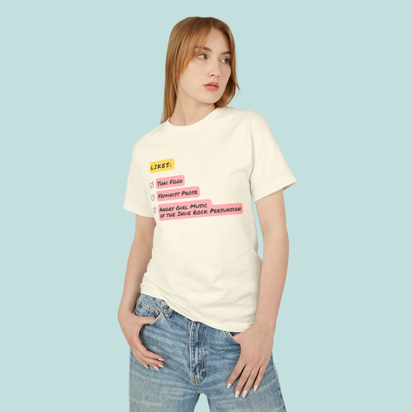 Camiseta vintage inspirada en películas de los 90, camiseta musical de Angry Girl, top con gráfico de prosa feminista, regalo para amantes de la comida tailandesa, camiseta unisex de algodón grueso.
