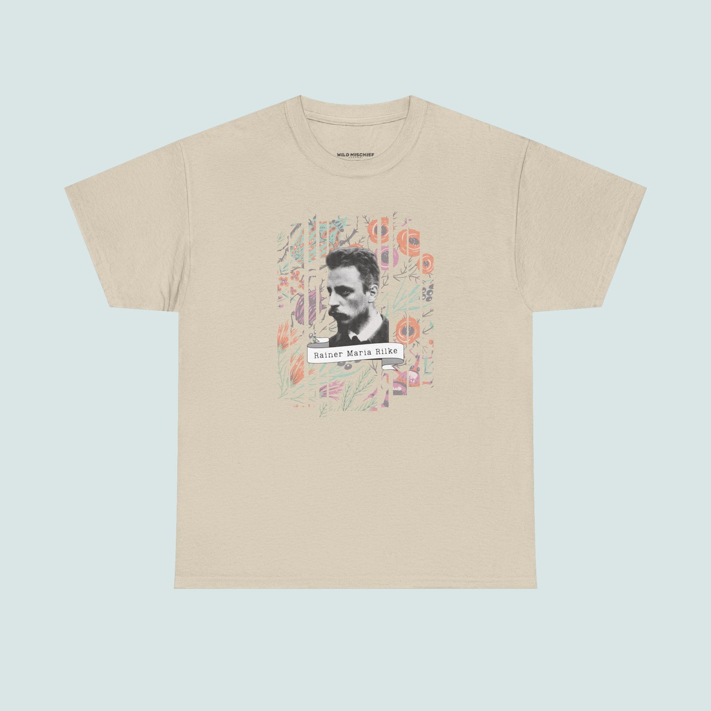 Camiseta de poesía de Rainer Maria Rilke, camiseta literaria, regalo de poesía, camiseta de poeta, regalo de escritor, floral