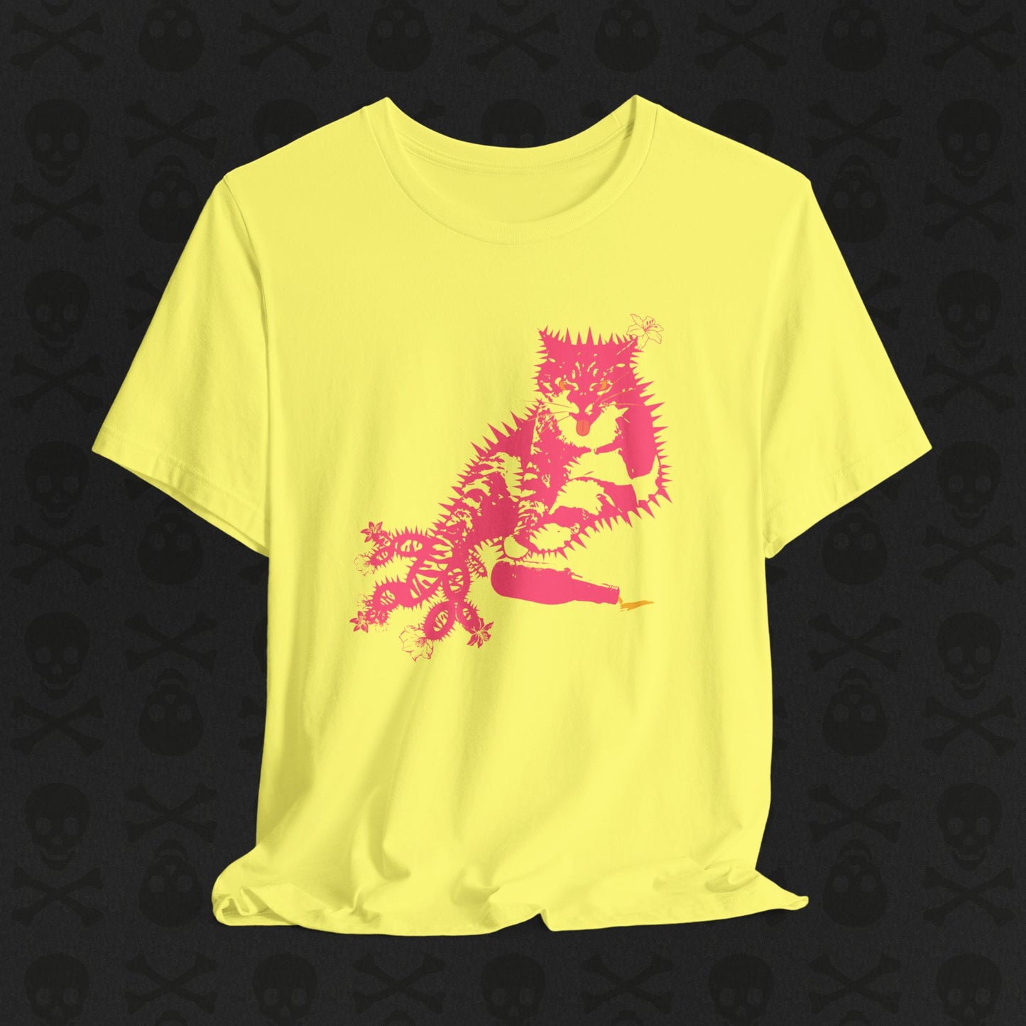 Cactus Cat Cryptid T-Shirt, Desert Mythical Creature Tee, Unisex Graphic Shirt, Succulent Kitty Apparel, Southwest Animal Top, Drunk Cat