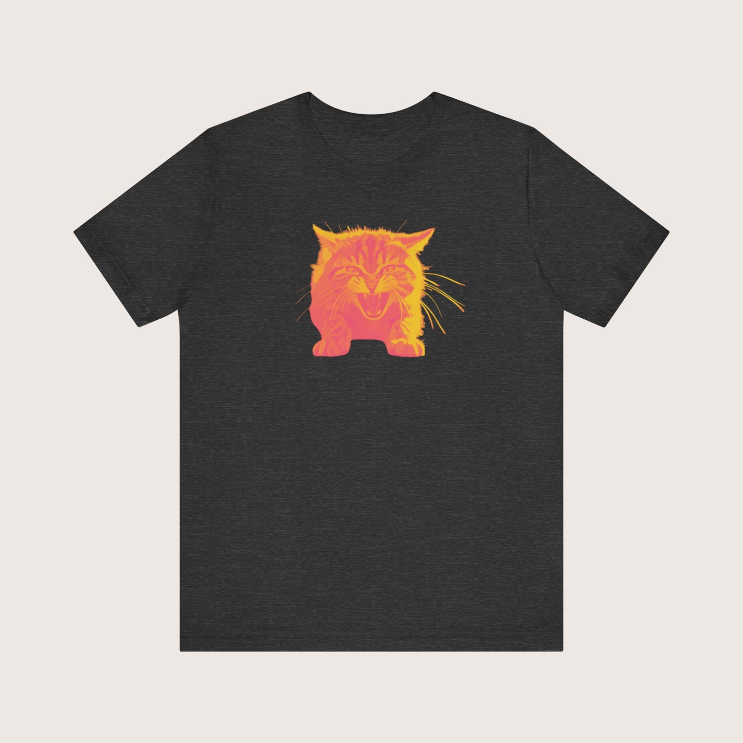 Angry Cat T-Shirt, Vibrant Color Combinations - Unisex Tee, Funny Graphic Shirt, Cat Lover Gift, Cool Tee