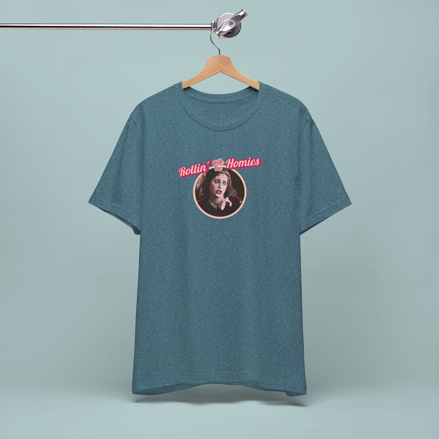 Camiseta de la película Clueless Rollin' With the Homies de los 90, top de moda retro, camiseta con gráficos hipster, camiseta vintage de cultura pop, camisetas clásicas de culto