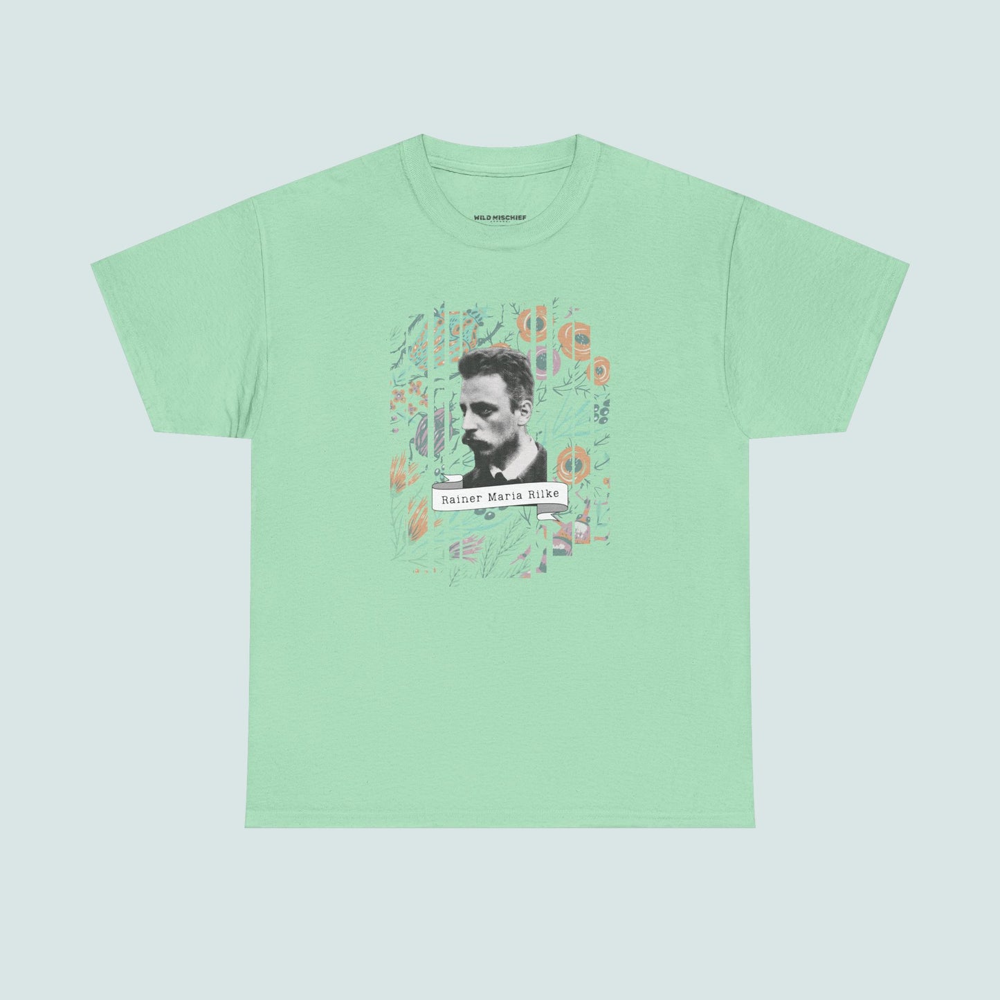 Camiseta de poesía de Rainer Maria Rilke, camiseta literaria, regalo de poesía, camiseta de poeta, regalo de escritor, floral