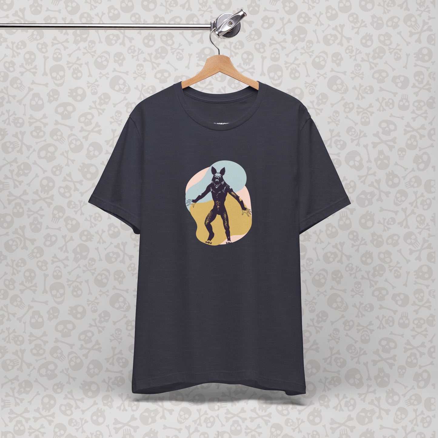 Camiseta abstracta con gráfico de hombre lobo, unisex, de Halloween, de terror, de luna llena, de Teen Wolf, de Cryptids