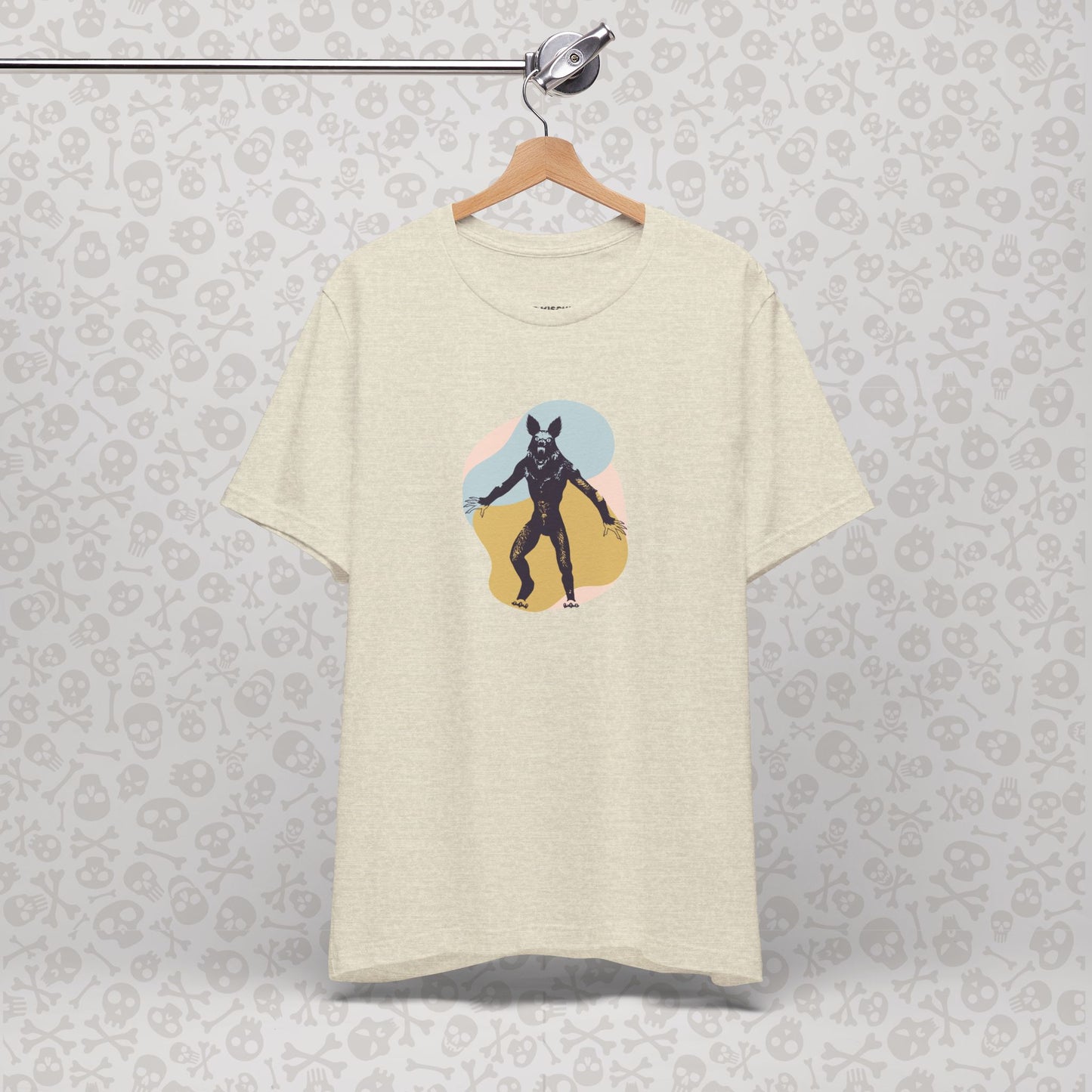Camiseta abstracta con gráfico de hombre lobo, unisex, de Halloween, de terror, de luna llena, de Teen Wolf, de Cryptids