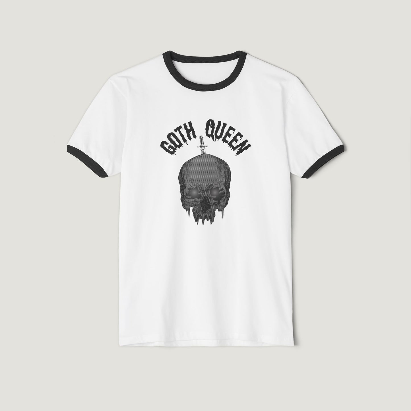 Camiseta con calavera de reina gótica, camiseta gráfica de Halloween para mujer, camiseta unisex de algodón, top de moda alternativa, camiseta de inspiración vintage