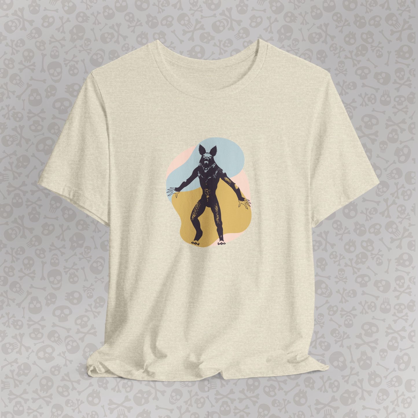 Camiseta abstracta con gráfico de hombre lobo, unisex, de Halloween, de terror, de luna llena, de Teen Wolf, de Cryptids