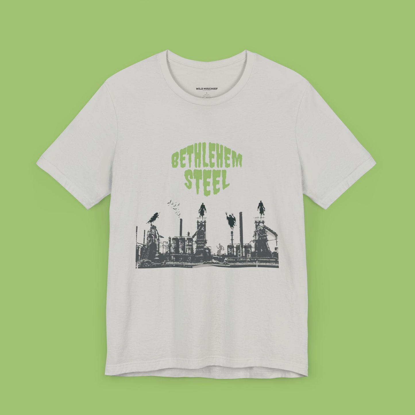 Spooky Bethlehem Steel T-Shirt, Bethlehem Goth, Vintage Style Tee, Retro Graphic Top, Unisex Jersey Short Sleeve Tee, Bethlehem PA